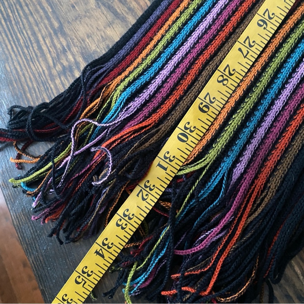 Knit rainbow colorful knit scarf - Picture 12 of 13